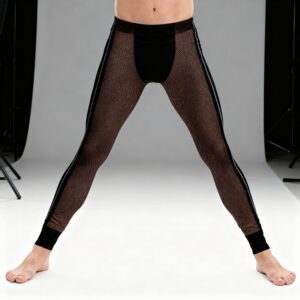 Legging motif bas résille et fermeture éclaire base foncée