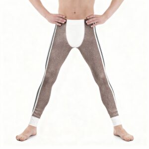 Legging motif résille pâle avec détails blancs