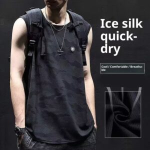 T-shirt sans manches homme – ice silk, respirant, séchage rapide, fit décontracté