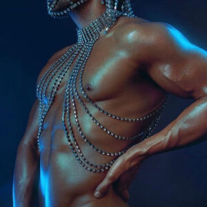 Chaîne corporelle à franges et strass, multi-couches