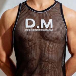 Camisole homme en résille stretch – look estival sexy, respirante et tendance