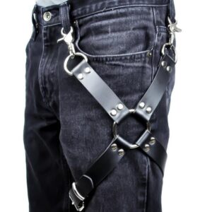 Accessoires de jambe en cuir — Mode leggings et pantalons en cuir